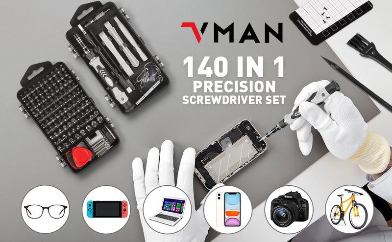 Conjunto de Chaves de Fenda Magnéticas – Kit de Bits Torx e Phillips WOZOBUY com Motor Elétrico, Chave Removedora e Ferramentas para Reparos em Celular e PC