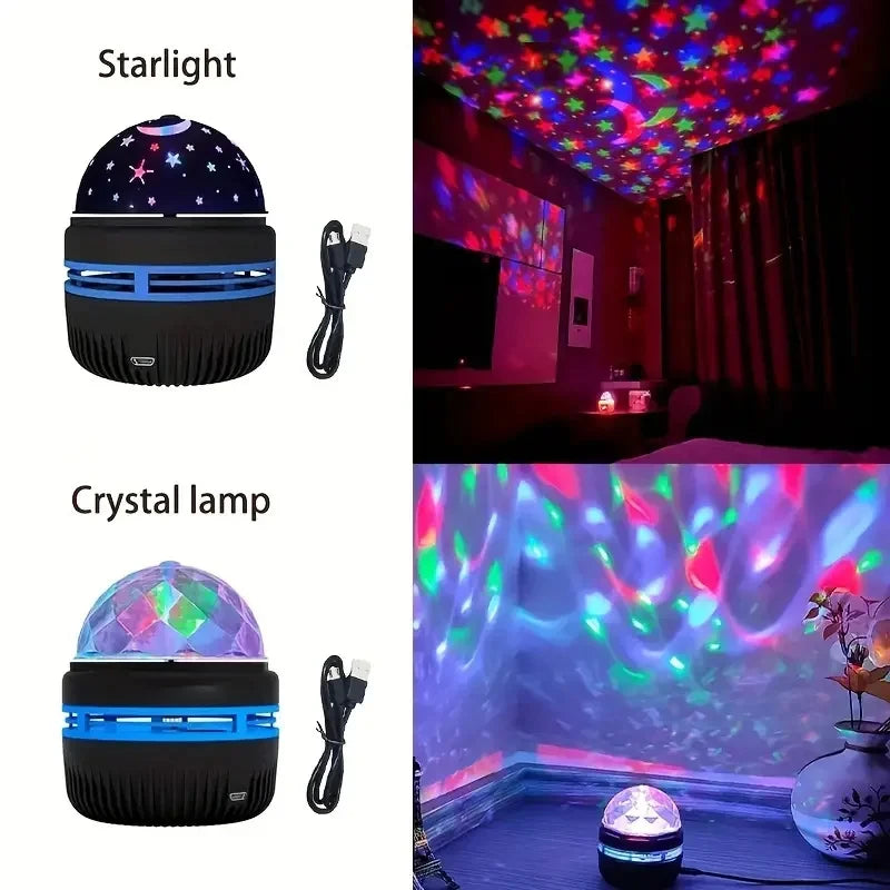 Projetor de Estrelas, Projetor Galáxia, Projetor de Ondas Oceânicas com Luz Noturna Decorativa para Quarto e Decoração de Ambiente, com 7 Padrões de Cores