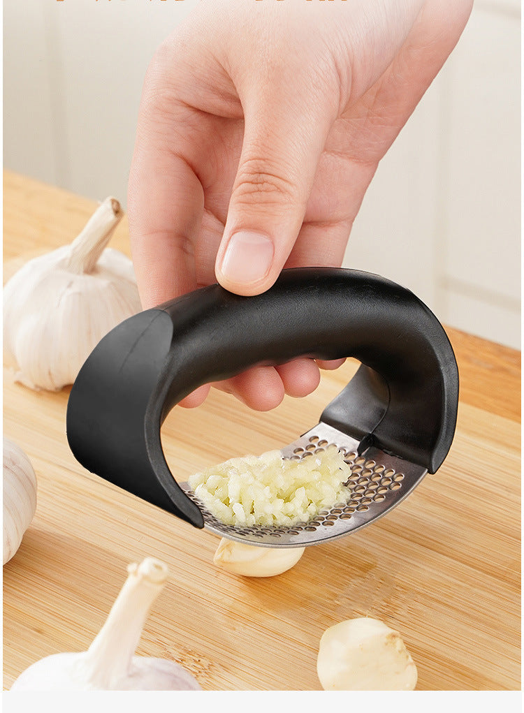 Prensa de Alho em Aço Inox – Triturador Manual, Picador de Alho, Ferramenta para Fatiar Alho, Utensílio de Frutas e Legumes, Acessório de Cozinha, Gadget