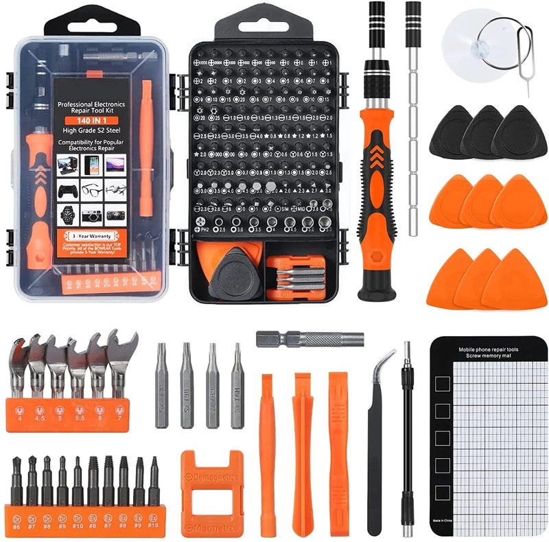 Conjunto de Chaves de Fenda Magnéticas – Kit de Bits Torx e Phillips WOZOBUY com Motor Elétrico, Chave Removedora e Ferramentas para Reparos em Celular e PC