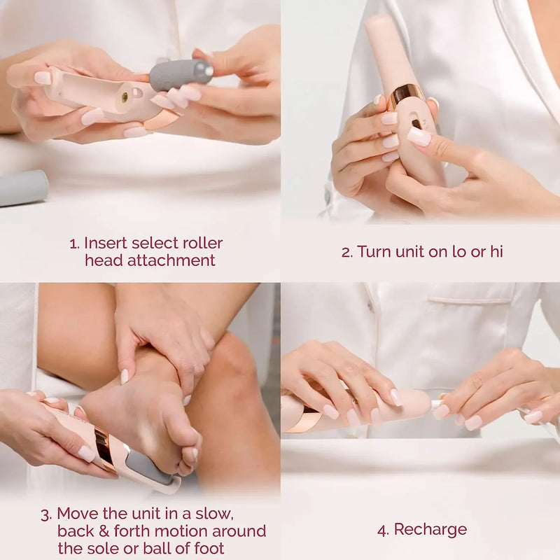 Lima Elétrica Recarregável para Pés e Mãos XMSJ – Ferramenta Elétrica de Pedicure para Lixar e Remover Calos e Pele Morta dos Pés, Lima de Lixa para Calcanhares, Produto Profissional para Cuidados com os Pés