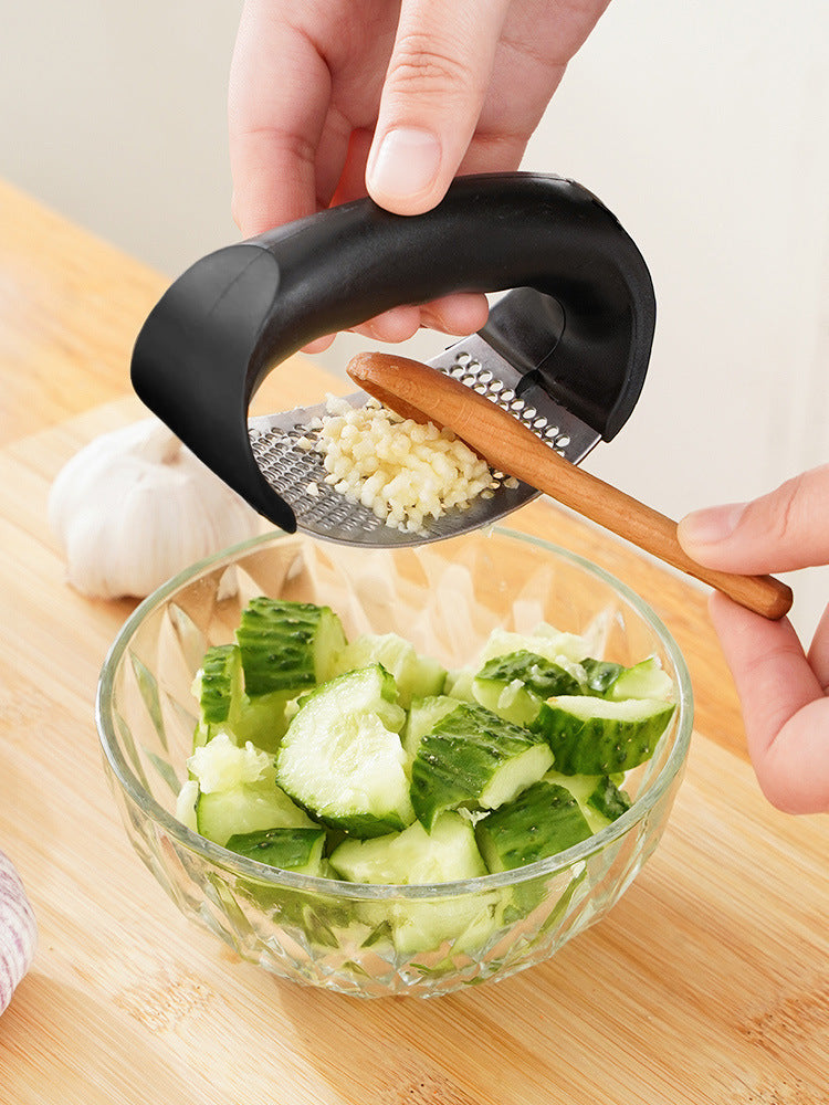 Prensa de Alho em Aço Inox – Triturador Manual, Picador de Alho, Ferramenta para Fatiar Alho, Utensílio de Frutas e Legumes, Acessório de Cozinha, Gadget