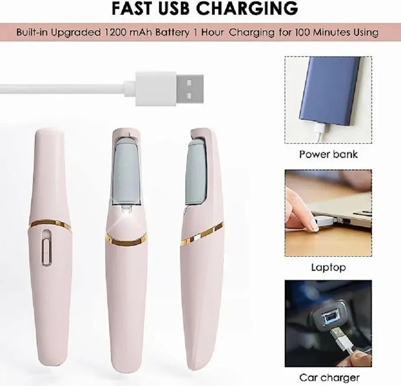 Lima Elétrica Recarregável para Pés e Mãos XMSJ – Ferramenta Elétrica de Pedicure para Lixar e Remover Calos e Pele Morta dos Pés, Lima de Lixa para Calcanhares, Produto Profissional para Cuidados com os Pés