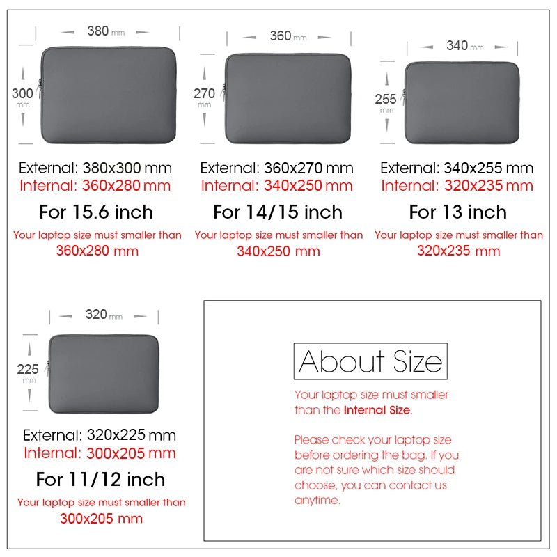Bolsa para Laptop para Xiaomi, Lenovo, Dell – Capa para Notebook para MacBook Air, Pro e Retina, Compatível com Laptops de 13, 14, 15 e 15,6 polegadas