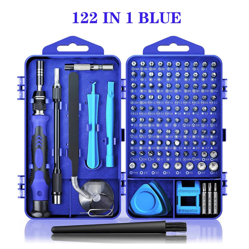 Conjunto de Chaves de Fenda Magnéticas – Kit de Bits Torx e Phillips WOZOBUY com Motor Elétrico, Chave Removedora e Ferramentas para Reparos em Celular e PC