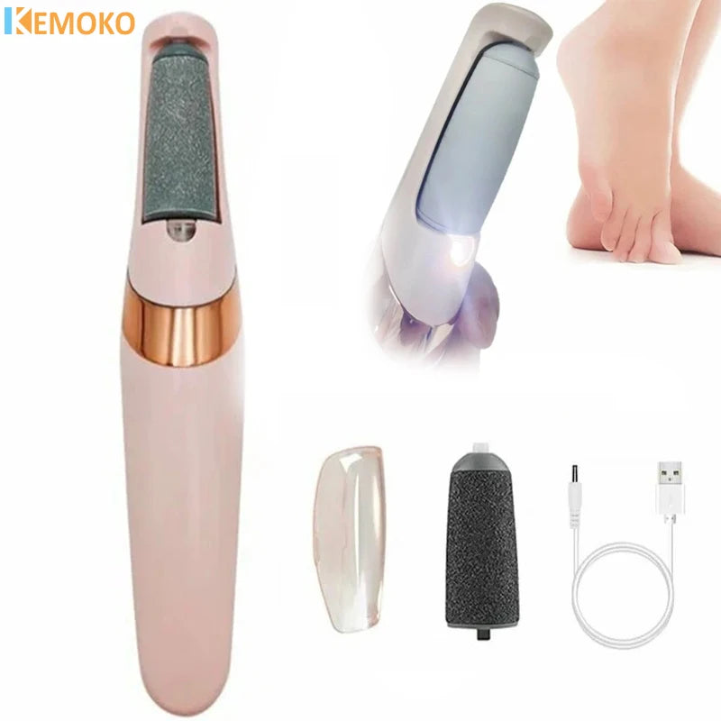 Lima Elétrica Recarregável para Pés e Mãos XMSJ – Ferramenta Elétrica de Pedicure para Lixar e Remover Calos e Pele Morta dos Pés, Lima de Lixa para Calcanhares, Produto Profissional para Cuidados com os Pés