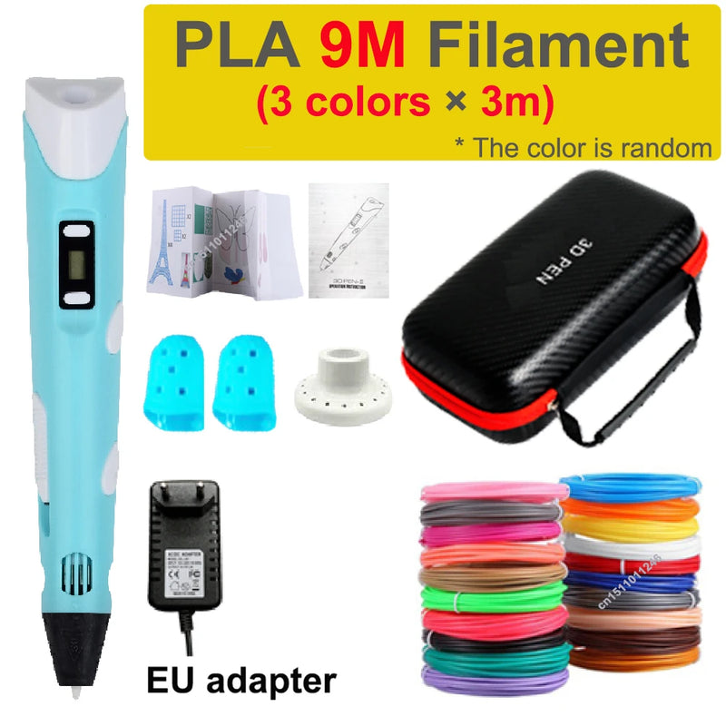 Caneta 3D Caneta de Impressão 3D para Crianças, Canetas para Desenho DIY, Filamento PLA, Presente de Aniversário ou Natal para Meninos e Meninas, Acompanha Estojo para Viagem