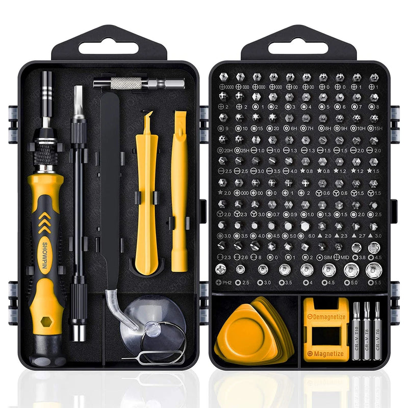 Conjunto de Chaves de Fenda Magnéticas – Kit de Bits Torx e Phillips WOZOBUY com Motor Elétrico, Chave Removedora e Ferramentas para Reparos em Celular e PC