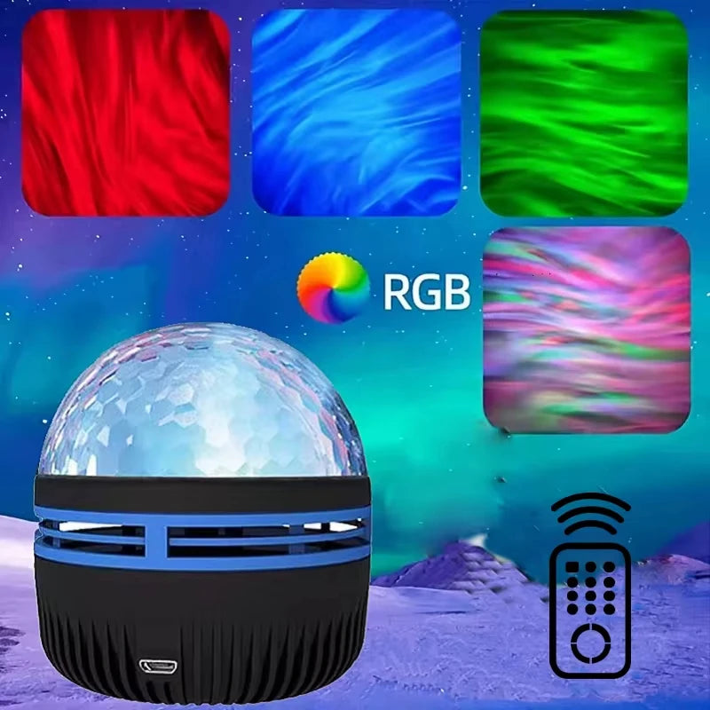 Projetor de Estrelas, Projetor Galáxia, Projetor de Ondas Oceânicas com Luz Noturna Decorativa para Quarto e Decoração de Ambiente, com 7 Padrões de Cores