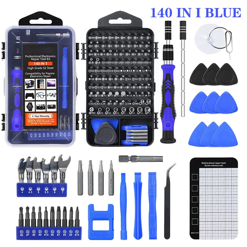 Conjunto de Chaves de Fenda Magnéticas – Kit de Bits Torx e Phillips WOZOBUY com Motor Elétrico, Chave Removedora e Ferramentas para Reparos em Celular e PC