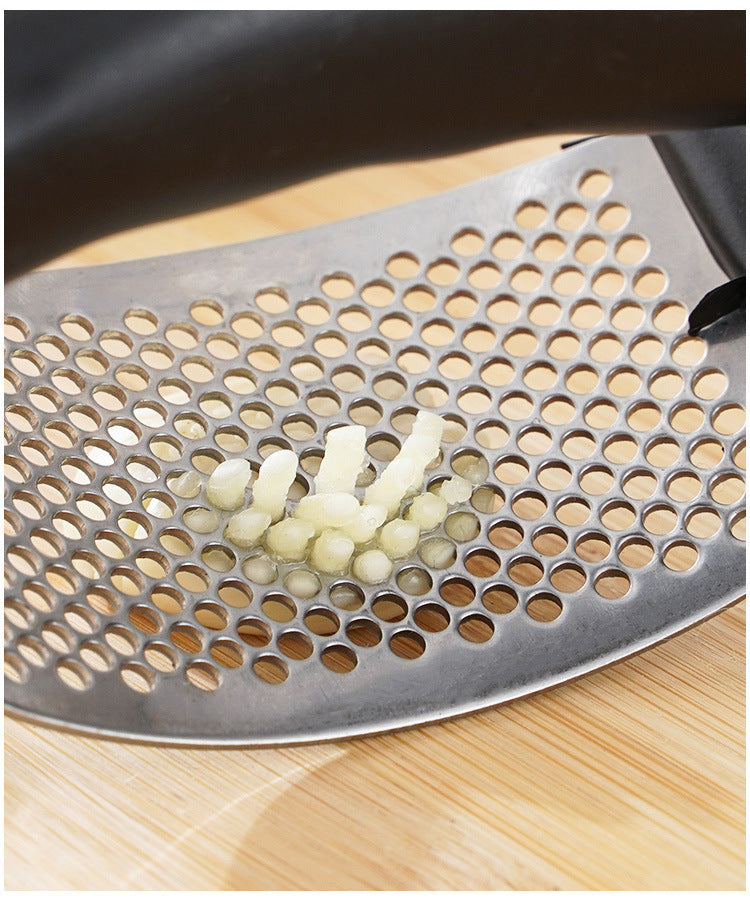Prensa de Alho em Aço Inox – Triturador Manual, Picador de Alho, Ferramenta para Fatiar Alho, Utensílio de Frutas e Legumes, Acessório de Cozinha, Gadget