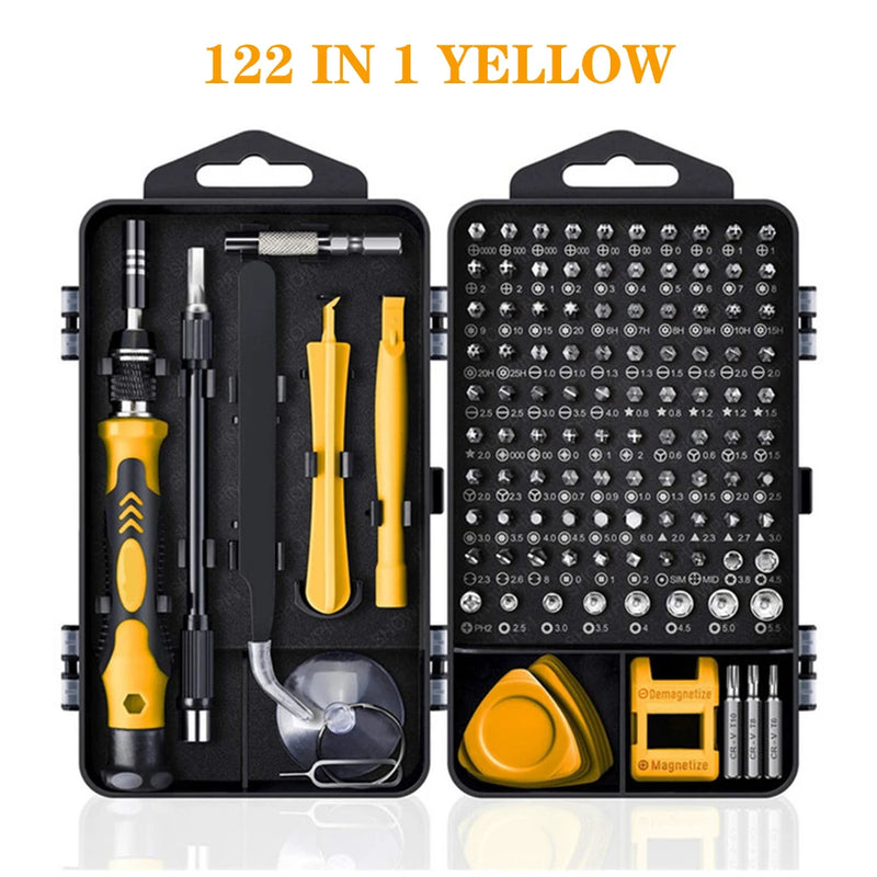 Conjunto de Chaves de Fenda Magnéticas – Kit de Bits Torx e Phillips WOZOBUY com Motor Elétrico, Chave Removedora e Ferramentas para Reparos em Celular e PC