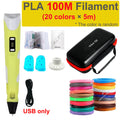 Caneta 3D Caneta de Impressão 3D para Crianças, Canetas para Desenho DIY, Filamento PLA, Presente de Aniversário ou Natal para Meninos e Meninas, Acompanha Estojo para Viagem