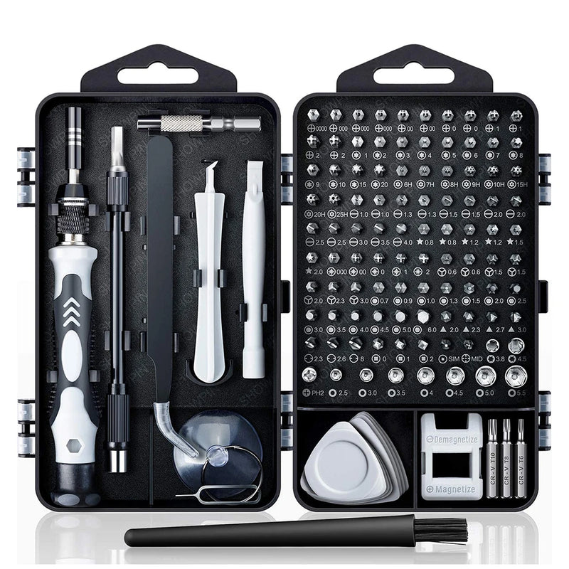 Conjunto de Chaves de Fenda Magnéticas – Kit de Bits Torx e Phillips WOZOBUY com Motor Elétrico, Chave Removedora e Ferramentas para Reparos em Celular e PC