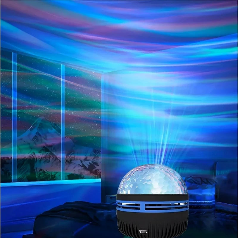 Projetor de Estrelas, Projetor Galáxia, Projetor de Ondas Oceânicas com Luz Noturna Decorativa para Quarto e Decoração de Ambiente, com 7 Padrões de Cores