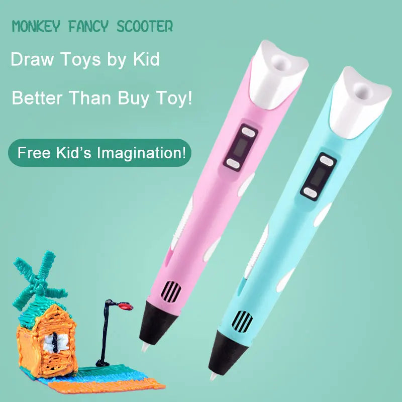 Caneta 3D Caneta de Impressão 3D para Crianças, Canetas para Desenho DIY, Filamento PLA, Presente de Aniversário ou Natal para Meninos e Meninas, Acompanha Estojo para Viagem