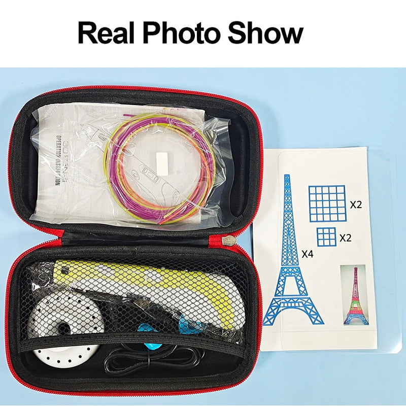 Caneta 3D Caneta de Impressão 3D para Crianças, Canetas para Desenho DIY, Filamento PLA, Presente de Aniversário ou Natal para Meninos e Meninas, Acompanha Estojo para Viagem