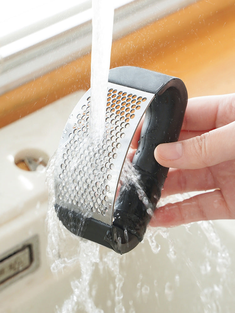 Prensa de Alho em Aço Inox – Triturador Manual, Picador de Alho, Ferramenta para Fatiar Alho, Utensílio de Frutas e Legumes, Acessório de Cozinha, Gadget