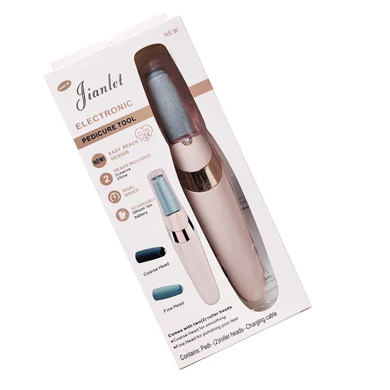 Lima Elétrica Recarregável para Pés e Mãos XMSJ – Ferramenta Elétrica de Pedicure para Lixar e Remover Calos e Pele Morta dos Pés, Lima de Lixa para Calcanhares, Produto Profissional para Cuidados com os Pés
