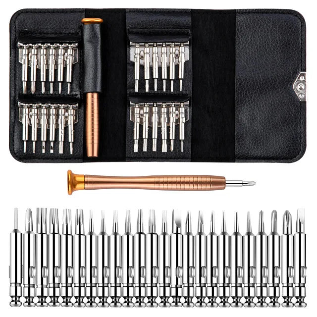 Conjunto de Chaves de Fenda Magnéticas – Kit de Bits Torx e Phillips WOZOBUY com Motor Elétrico, Chave Removedora e Ferramentas para Reparos em Celular e PC